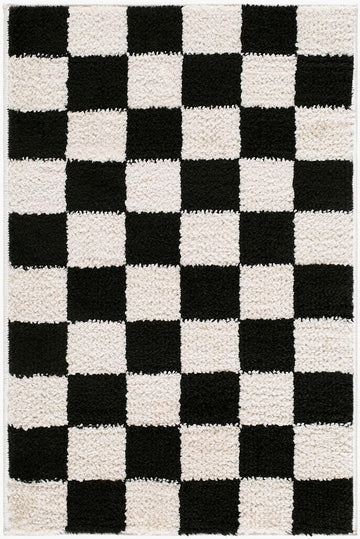 Altair Living Room, Bedroom Machine Washable Area Rug - Checkered Checkerboard Geometric Square - Contemporary Modern