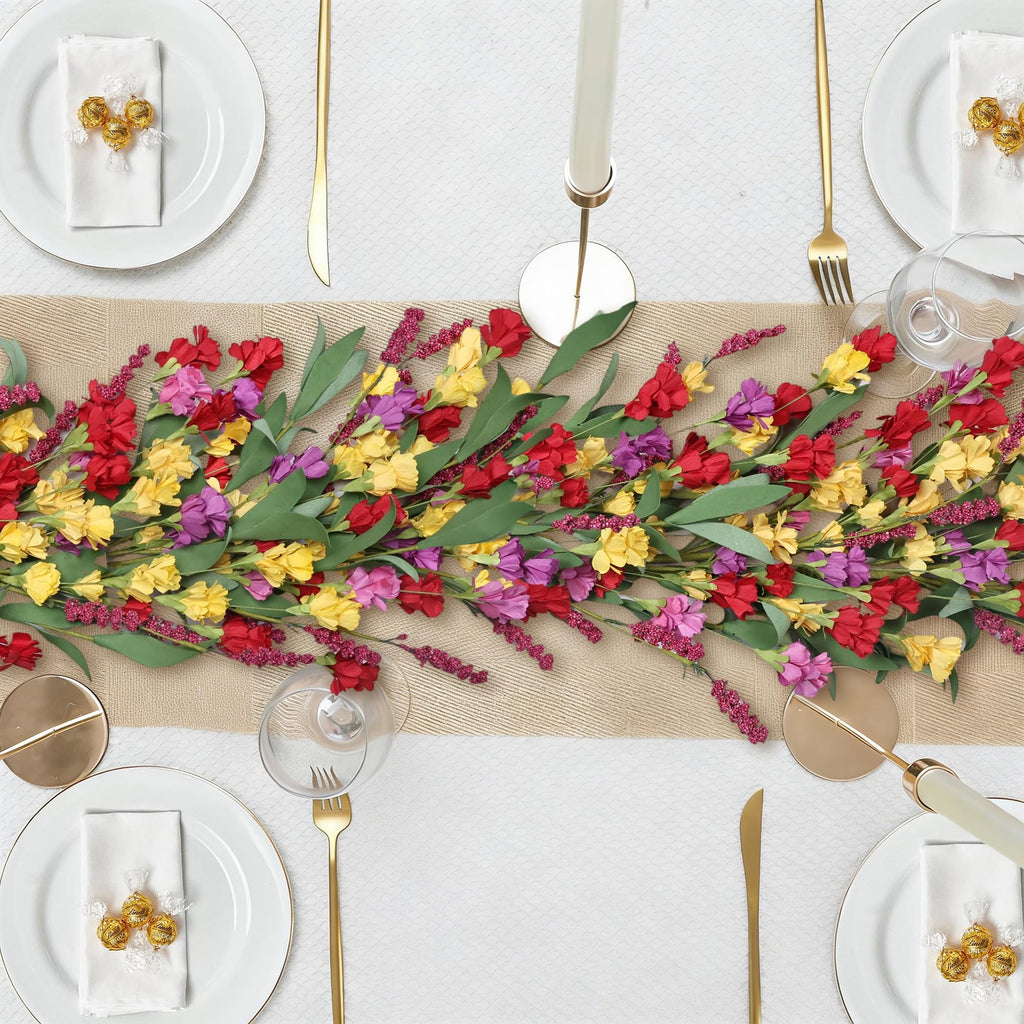 6ft Spring Summer Flower Garland, Artificial Floral Vine for Wall Backdrop Mantle Fireplace Stair Table Wedding Arch