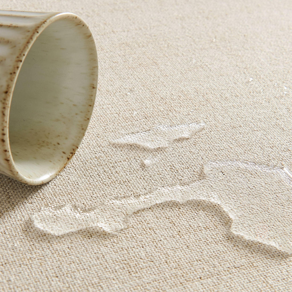 Farmhouse Linen 6 Foot Rectangle Tablecloth, Light Tan 60"x104"