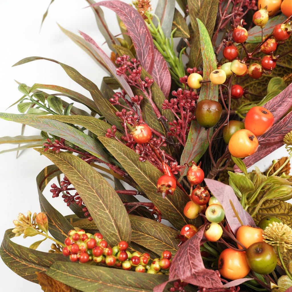 Olive Wreath for Front Door 22 inch, Greenery All Season Wreath with Olive Leaf Fruit, Home Decoration for Outdoor