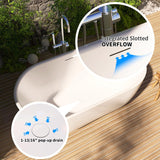 59" Acrylic Free Standing Tub, Stand Alone Tub, Freestanding Bathtub, Soaking Bathtub, cUPC Certified, SE(Glossy White)
