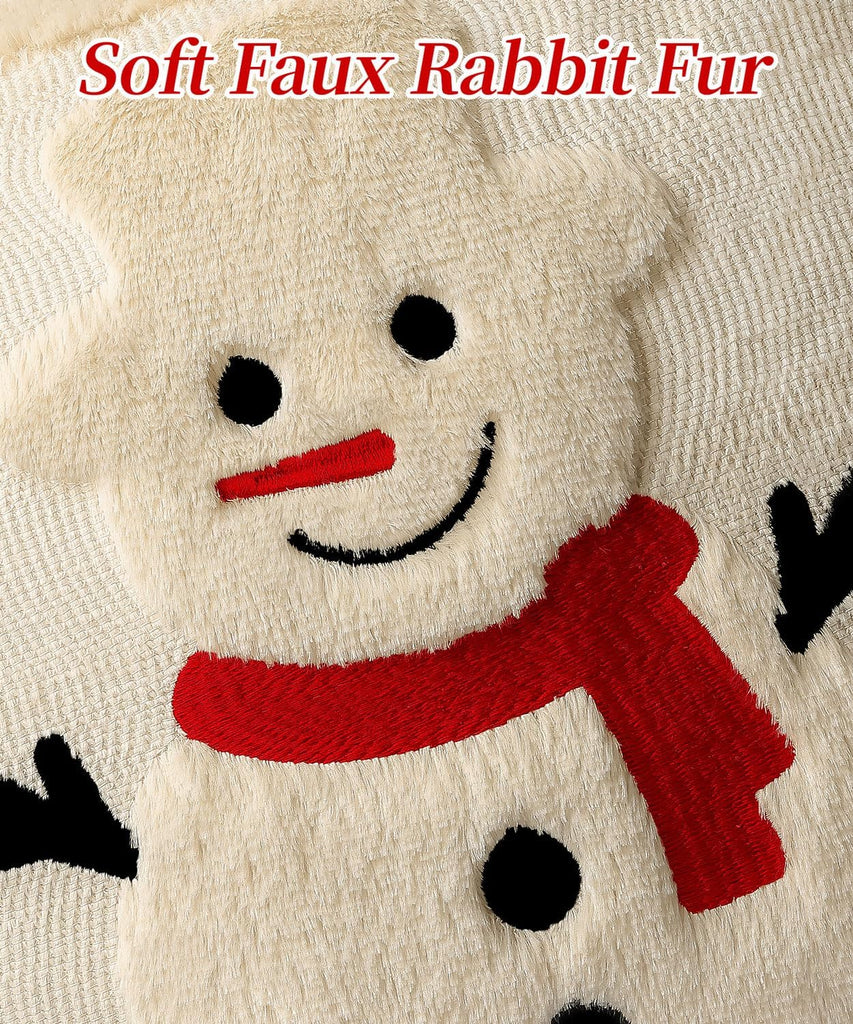 Faux Fur Christmas Pillow Covers 18x18 - Set of 2