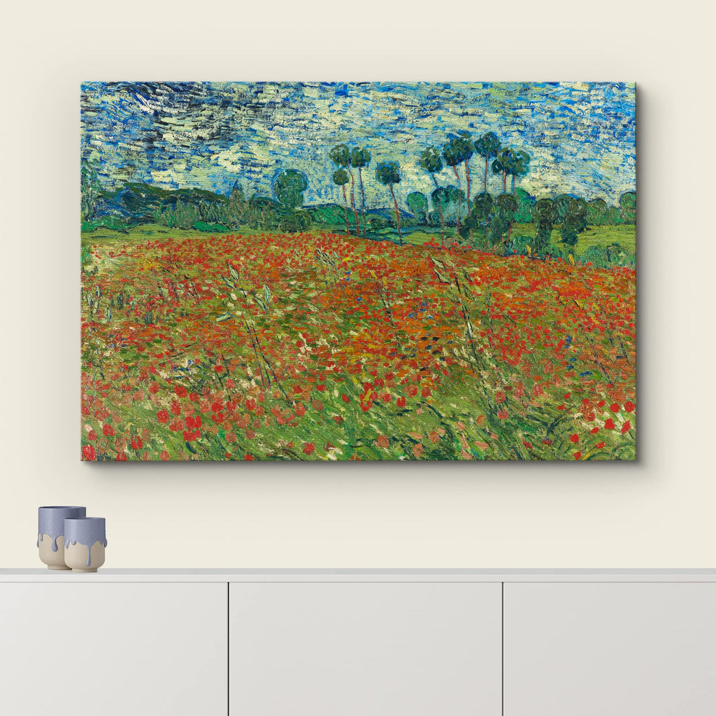 Poppy Field by Vincent Van Gogh Canvas Print Wall Art Famous Painting Reproduction - 24" x 36"