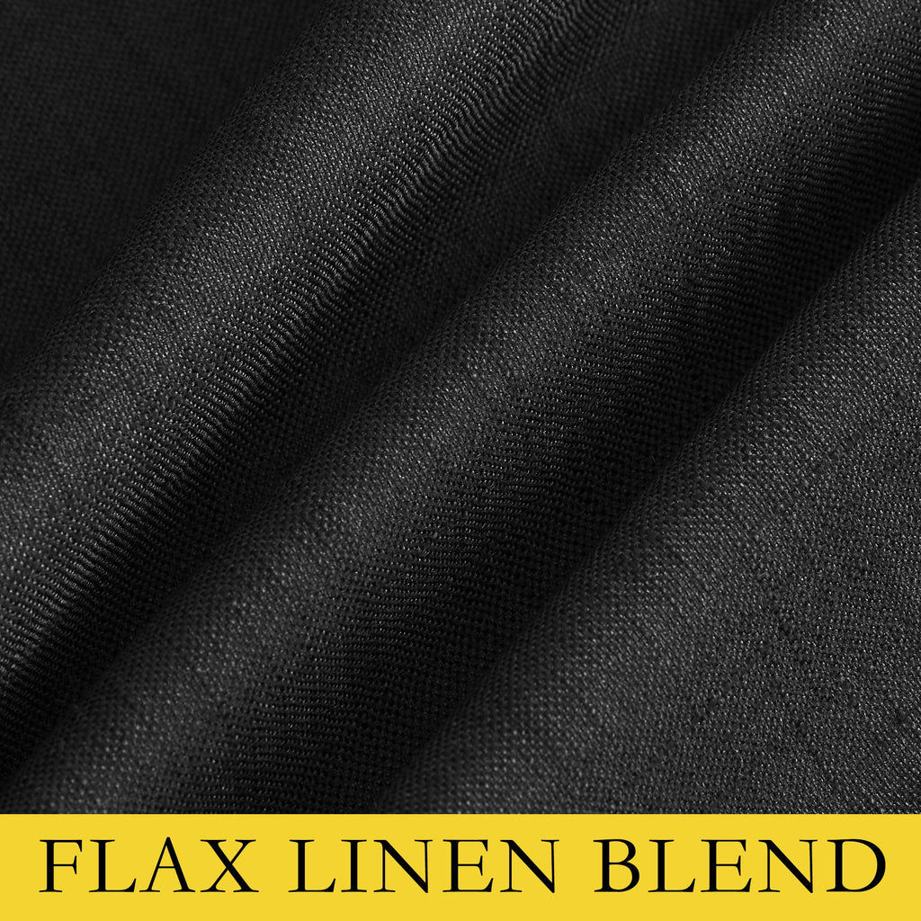 Vintage Open Linen Weave Flax Thermal Curtains, 100% Blackout Curtains 45 inches Long, Soundproof Window Treatment