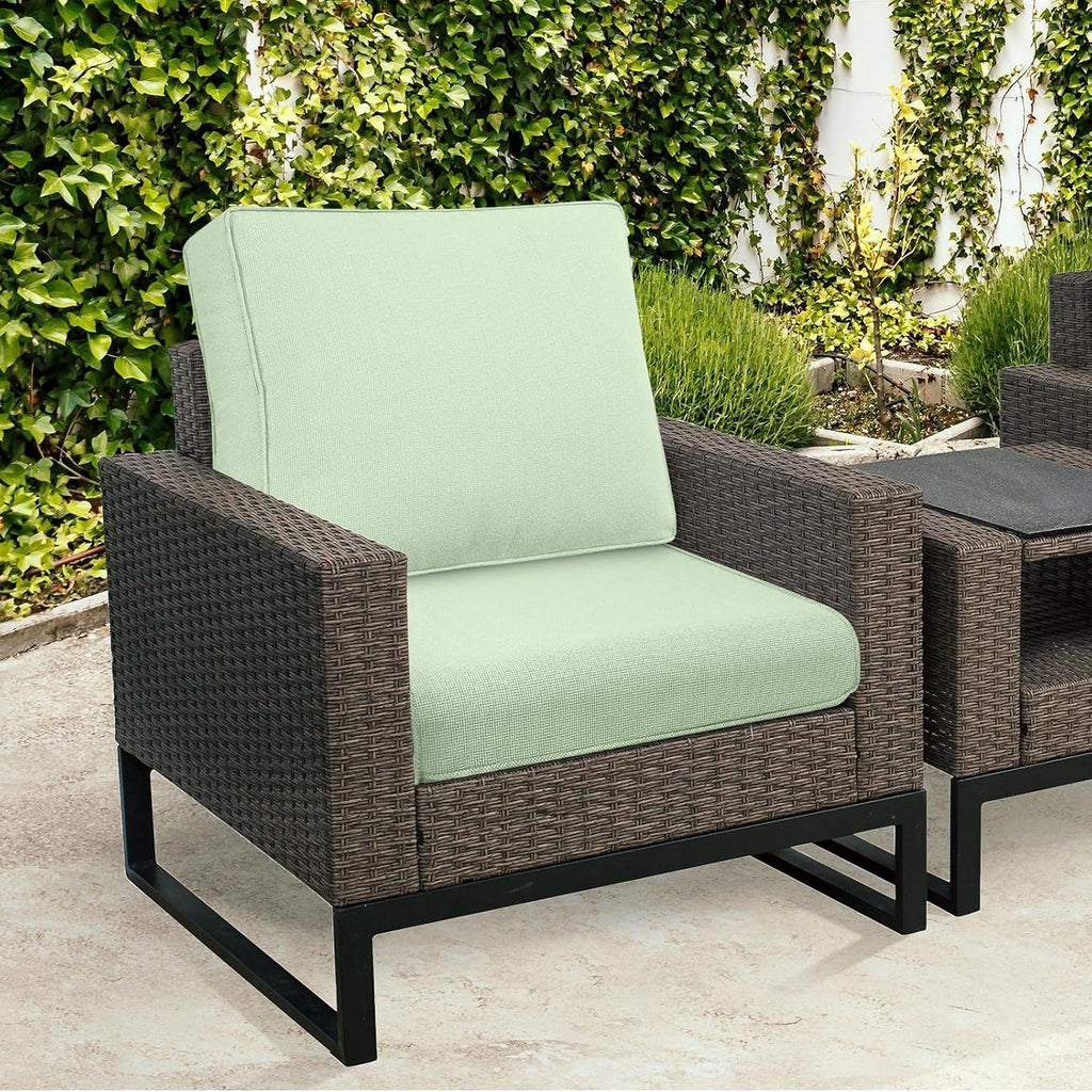 Outdoor Deep Seat Cushion Set 22x24 Inch, Water-Repellent & Fade-Resistant Patio Chair Cushions with Removable Cover