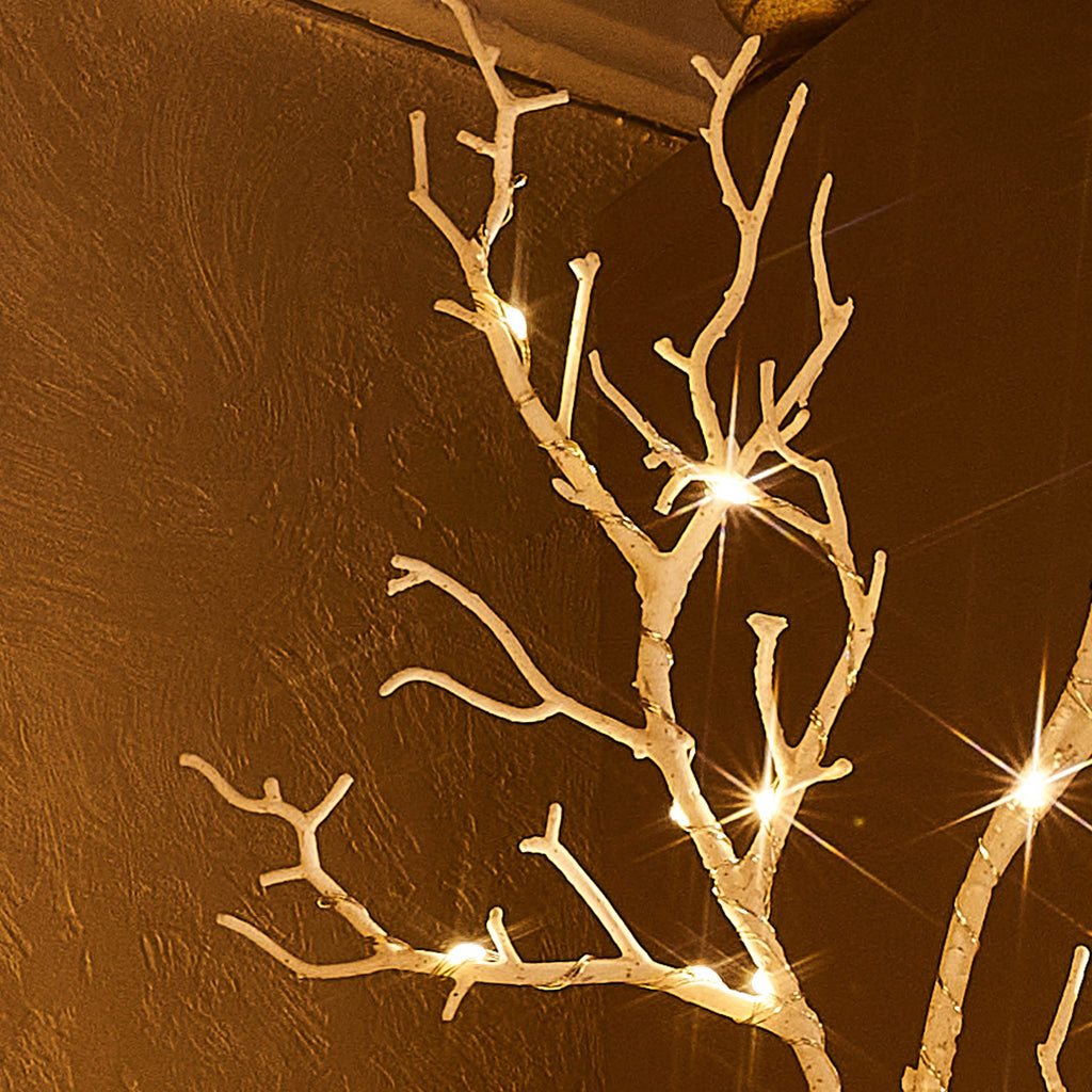 Lighted White Twig Tree with Fairy Lights 4FT 150 LED Lights for Christmas Home Holiday Decoration Indoor Outdoor Use