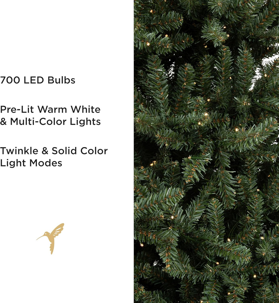 7 ft Pre-Lit Blue Spruce Christmas Tree, Warm White Lights