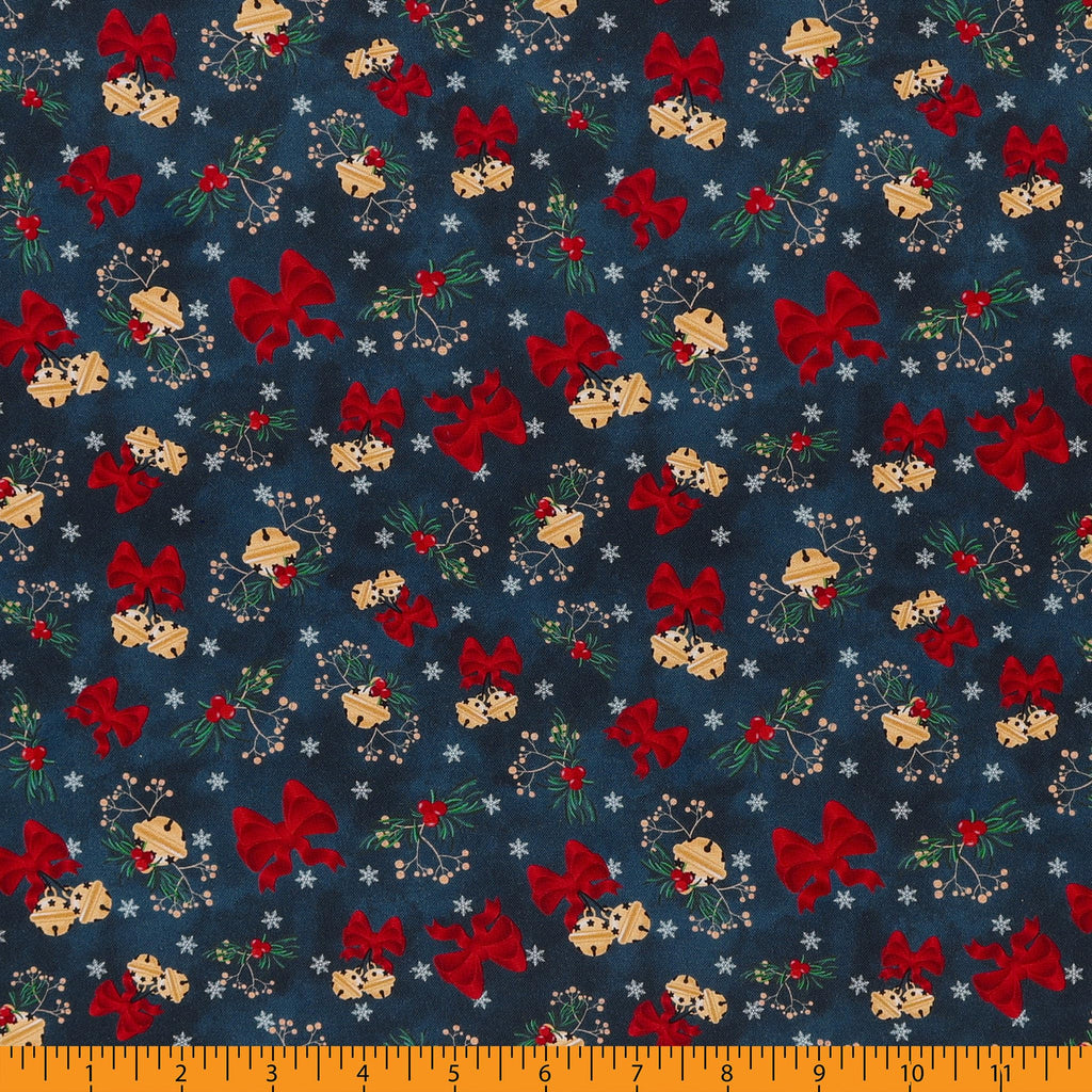 Deck The Halls Cotton Fabric, Jingle Bells Dresden