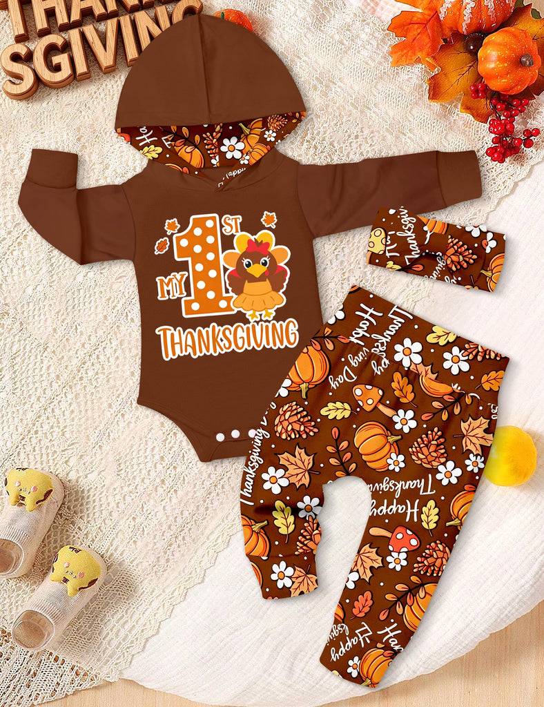 My First Baby Girl Thanksgiving Outfit Infant Outfits Set