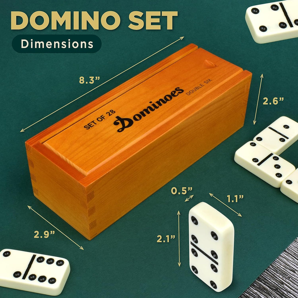 Jumbo Dominoes Set for Adults and Kids - Domino Set for Classic Board Games - Jumbo Dominoes Double 6 for Travel