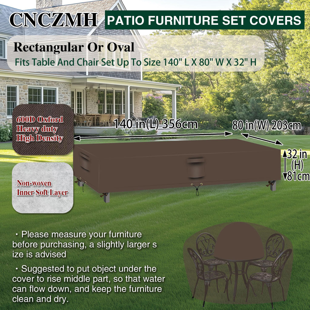 Heavy Duty Patio Furniture Covers Waterproof, 600D Outdoor Furniture Cover Waterproof for Sectional Sofa Couch