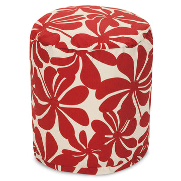 Goods Red Plantation Indoor/Outdoor Bean Bag Ottoman Pouf 16" L x 16" W x 17" H