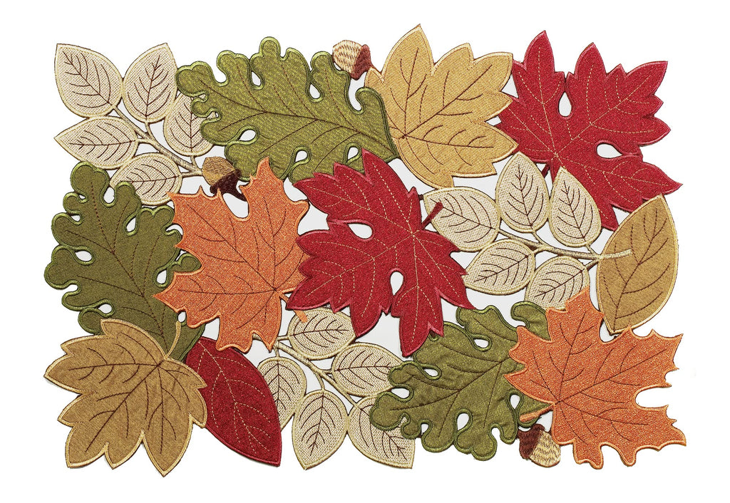 Fall Placemats Set of 4, 13inch x 19inch, Fall Decorations Kitchen Dining Table, Thanksgiving Harvest Autumn Maple