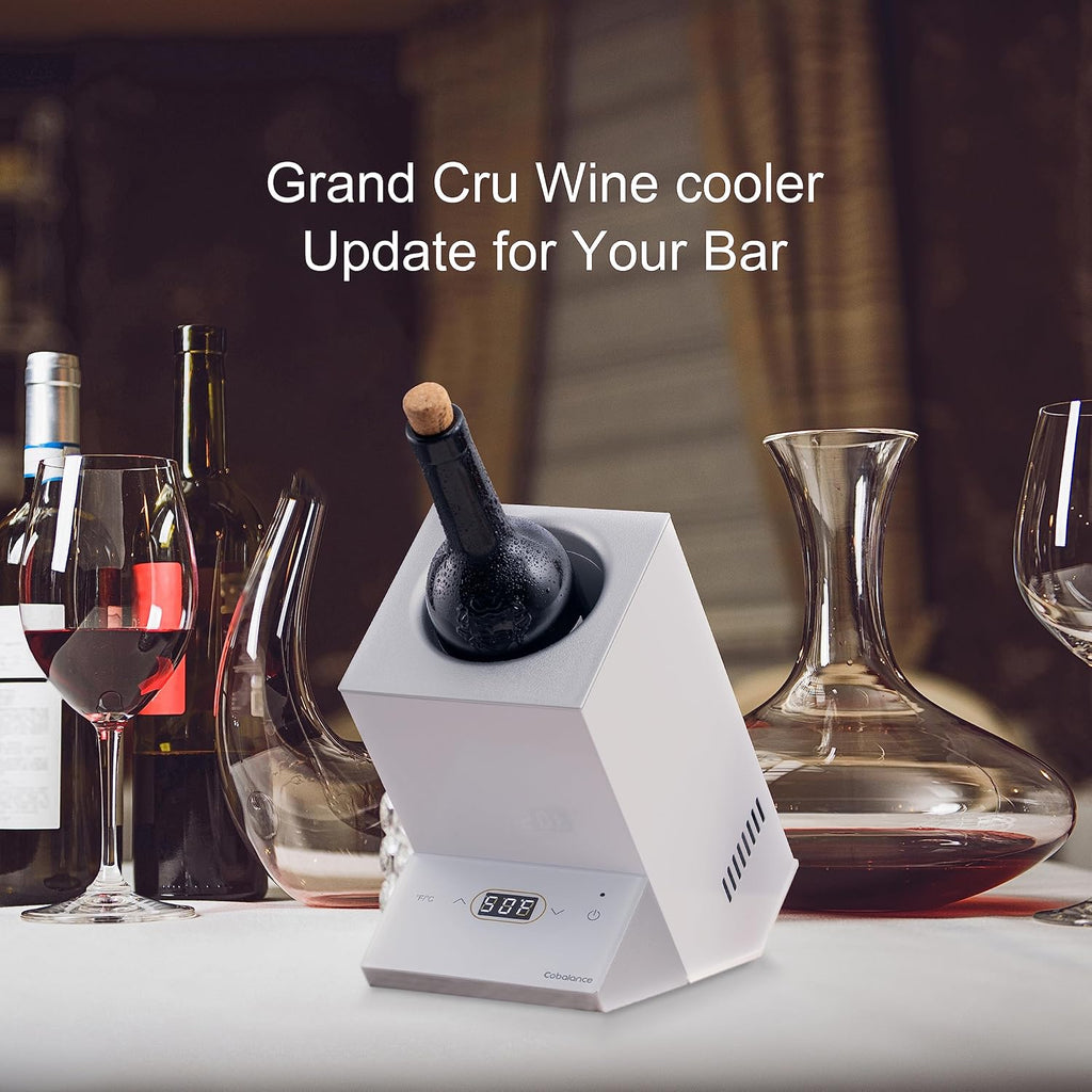 Wine Chiller,Electric Wine Cooler Bucket for 750ml Vino or Some Champagne,Single Bottle Chiller for Poolside