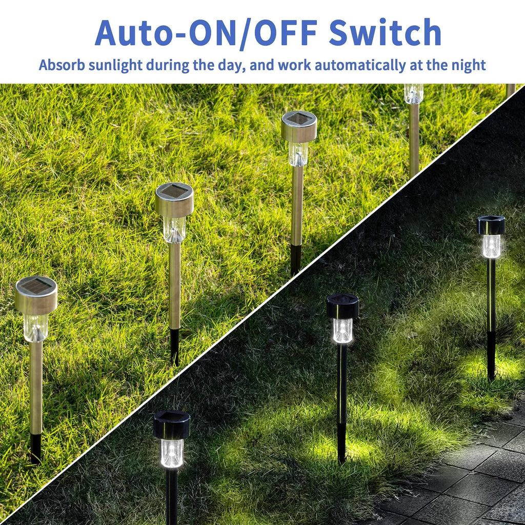 Outdoor Waterproof Solar Pathway Lights, 20 Pack Cold White