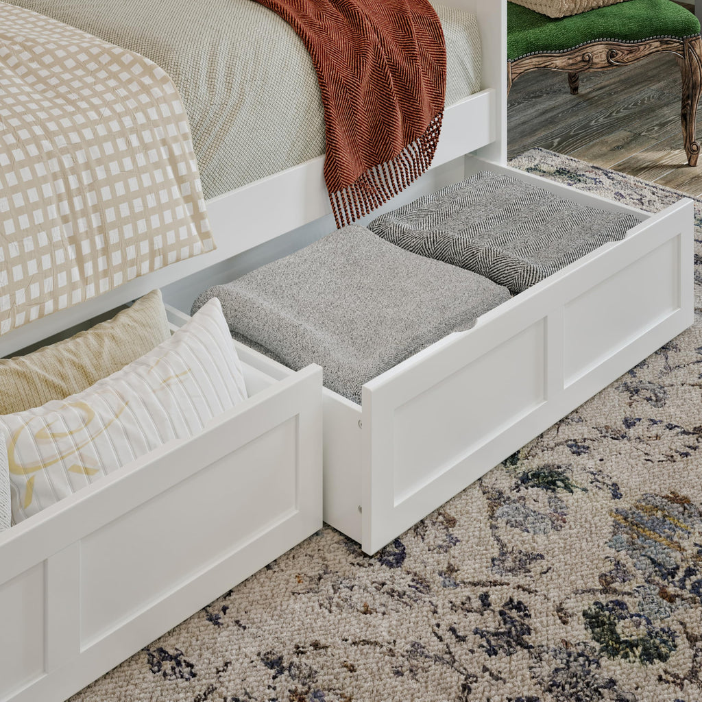 Acadia Twin Wood Daybed with 2 Storage Drawers, White