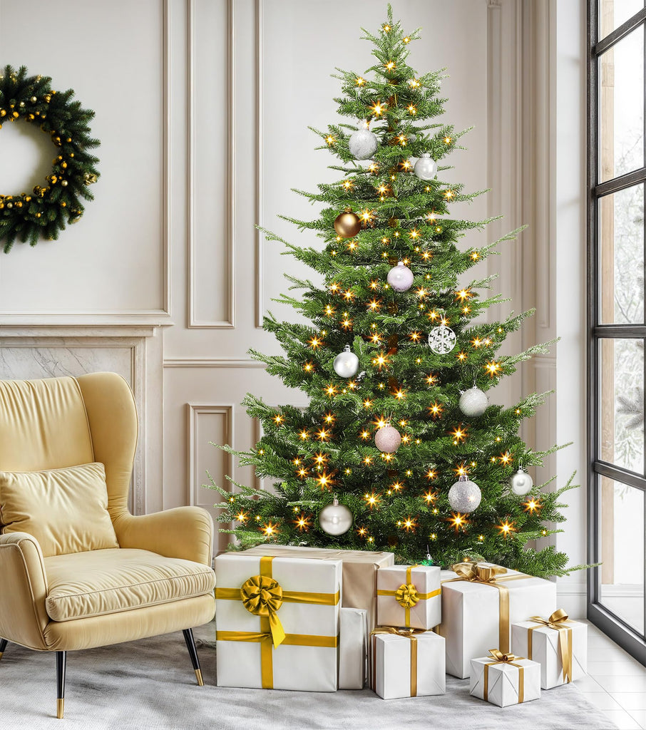 7.5FT Pre-Lit Aspen Fir Artificial Christmas Tree 700 LED Remote Timer