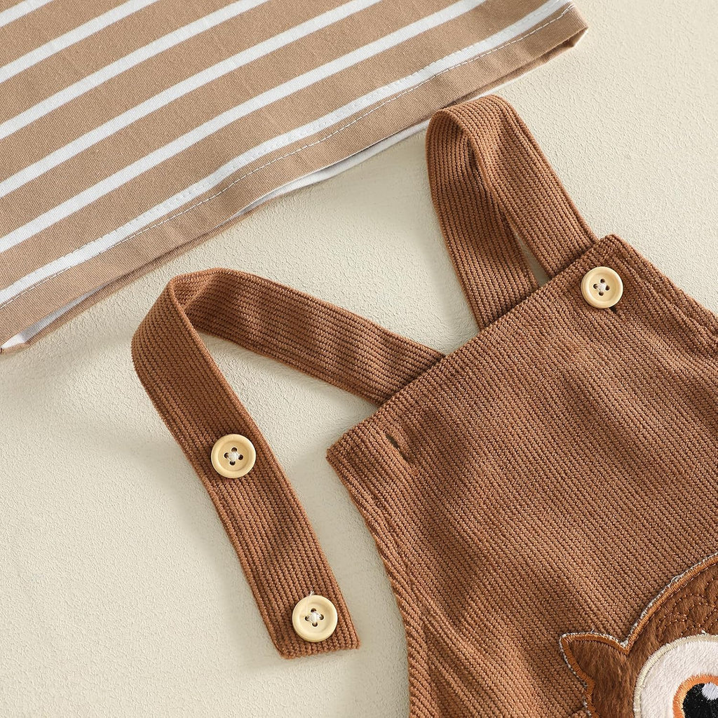 Baby Boy Fall Clothes Infant Long Sleeve T-shirt Overalls Pants Set