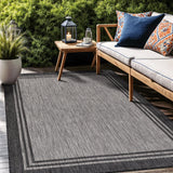 Bordered Outdoor Rug 5x7 Washable Outside Carpet for Indoor Patio Porch Waterproof Easy Cleaning Non