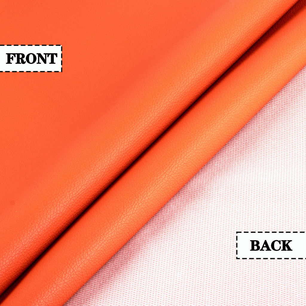 Marine Vinyl Faux Leather Sheet 54"x36" Durable Fabric for Upholstery, Home Decor, and DIY Sewing Projects (Orange, 1