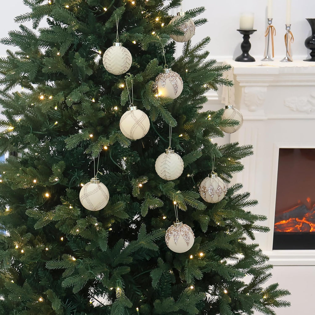 3.15IN Velvet Ornaments for Christmas Tree, 12pcs Flocked Ornaments Balls