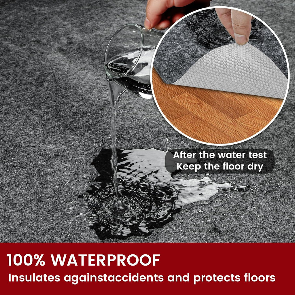 Waterproof Rug Pad, 5x7 ft Area Rug Non-Slip Carpet Pad, Non-Slip Rug Pads for All Floors and Finishes, Felt Pad - Set of 35