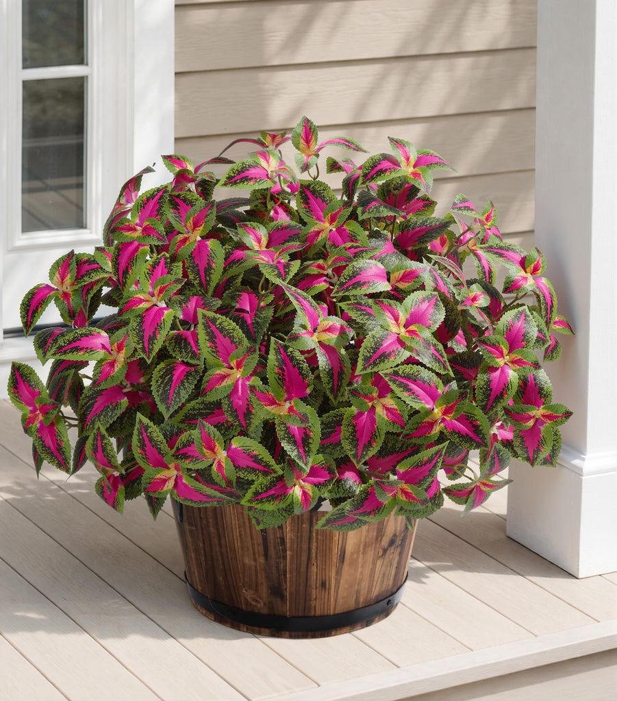 Artificial Coleus Plants Outdoor 5 Pcs (Red)