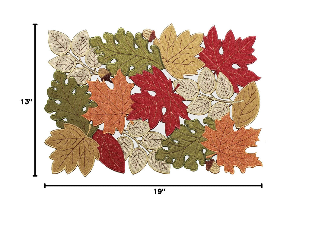 Fall Placemats Set of 4, 13inch x 19inch, Fall Decorations Kitchen Dining Table, Thanksgiving Harvest Autumn Maple