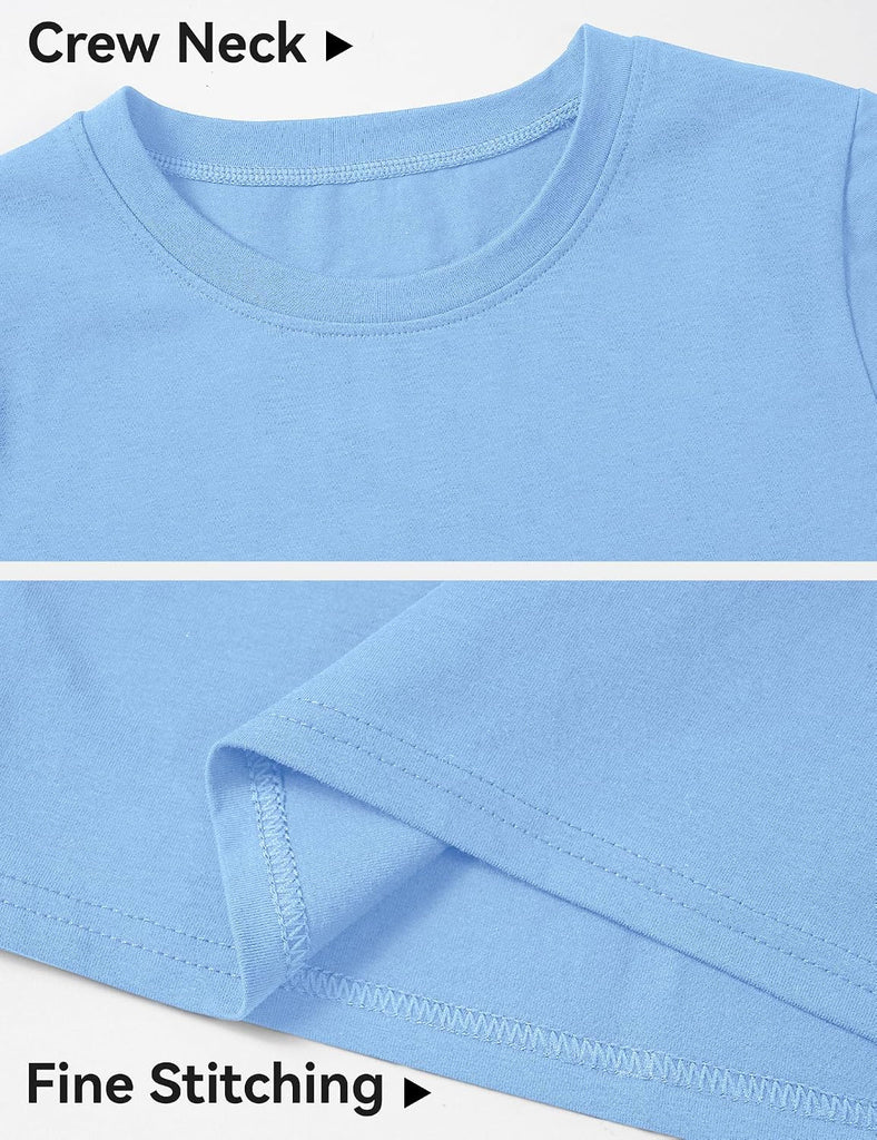 4 Pack Boys Shirts Short Sleeve Cotton T-Shirts Kids Plain Basic Top