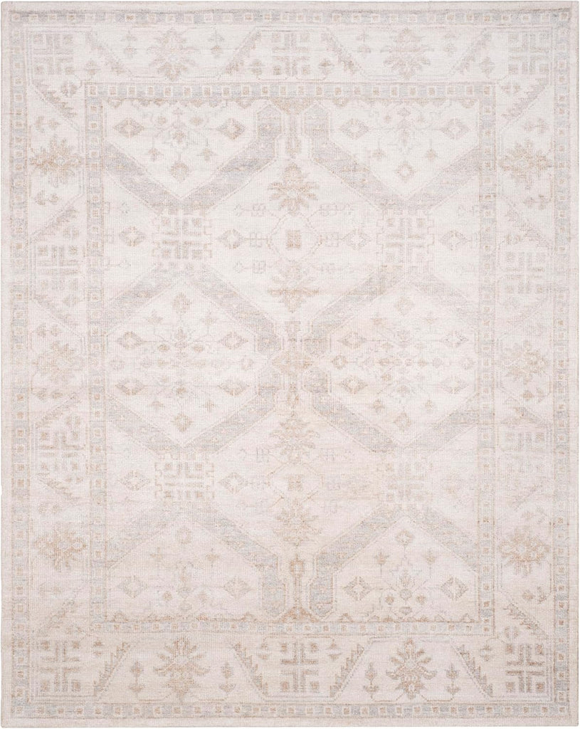 Maharaja Area Rug - 9' x 12', Beige & Blue, Hand-Knotted Traditional Viscose