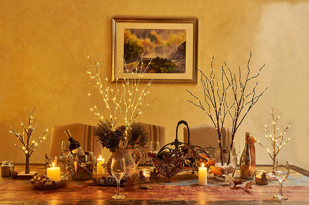Lighted Brown Twig Branches Plug in with Dimmer and Timer 30IN 150 LED Fairy Lights, Lighted Willow Branches for