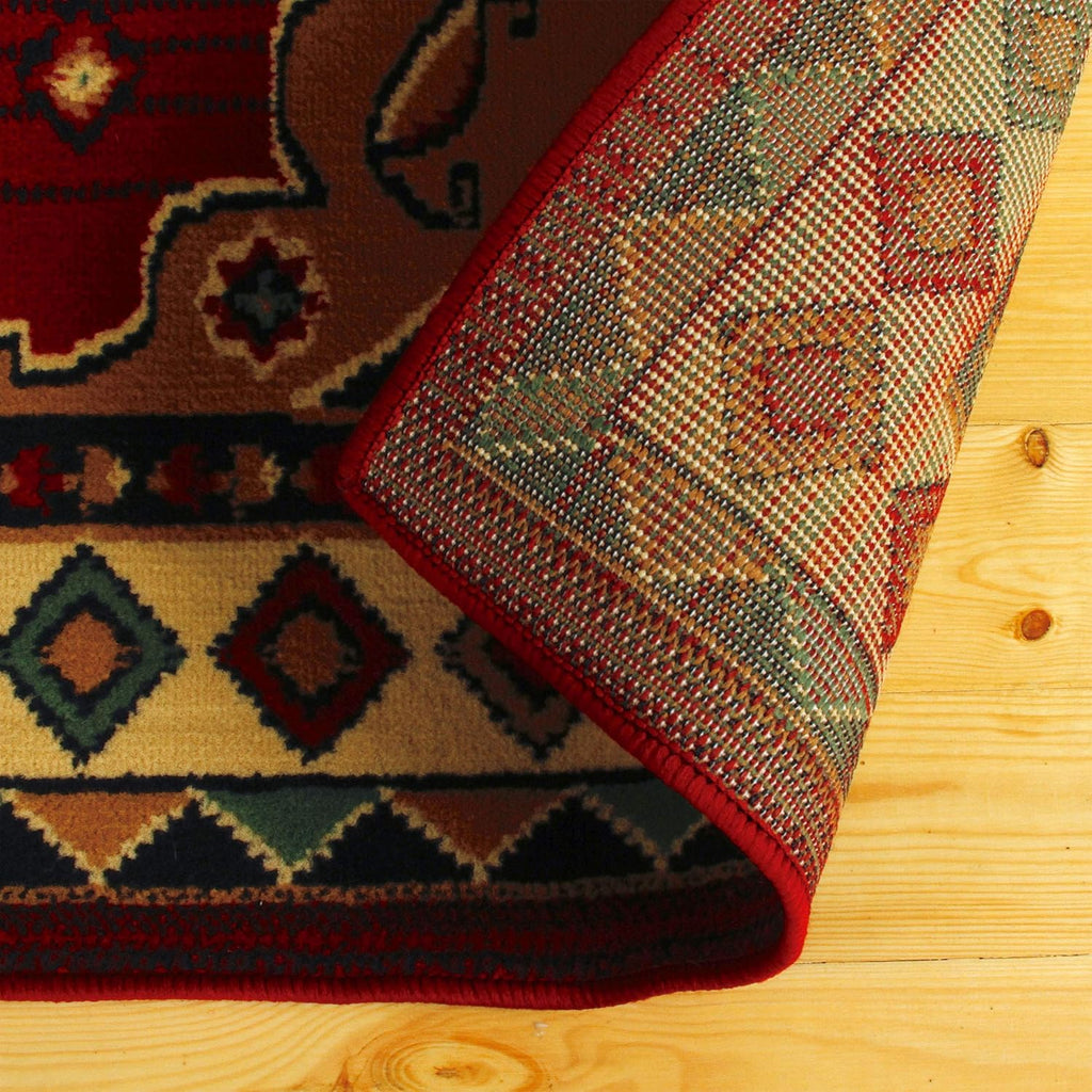 Aztec Collection 5' x 8' Area Rug, Attractive Rug with Jute Backing, Durable and Beautiful Woven Structure, Bright