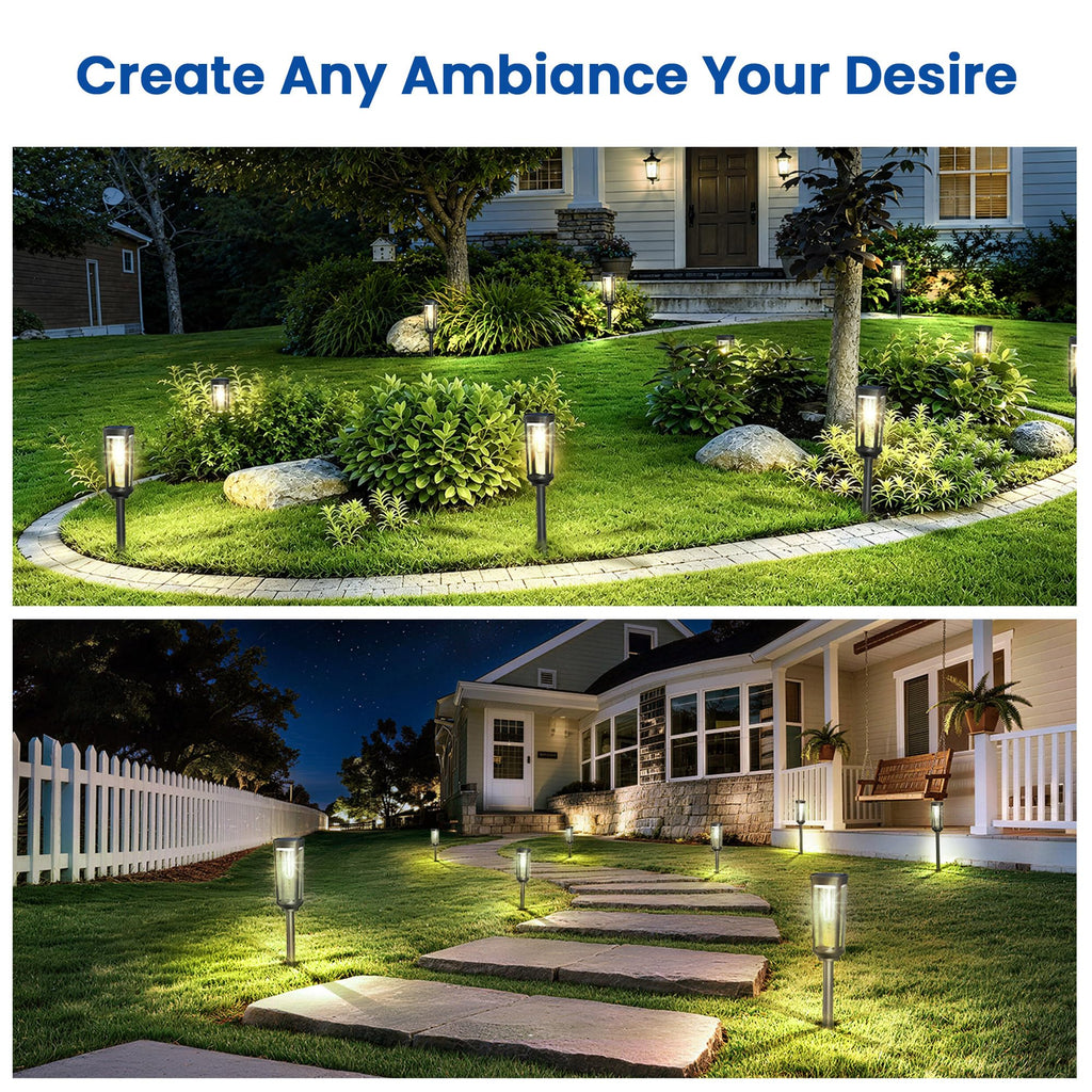 Solar Pathway Lights Outdoor Waterproof, 6 Pack Solar Walkway Lights