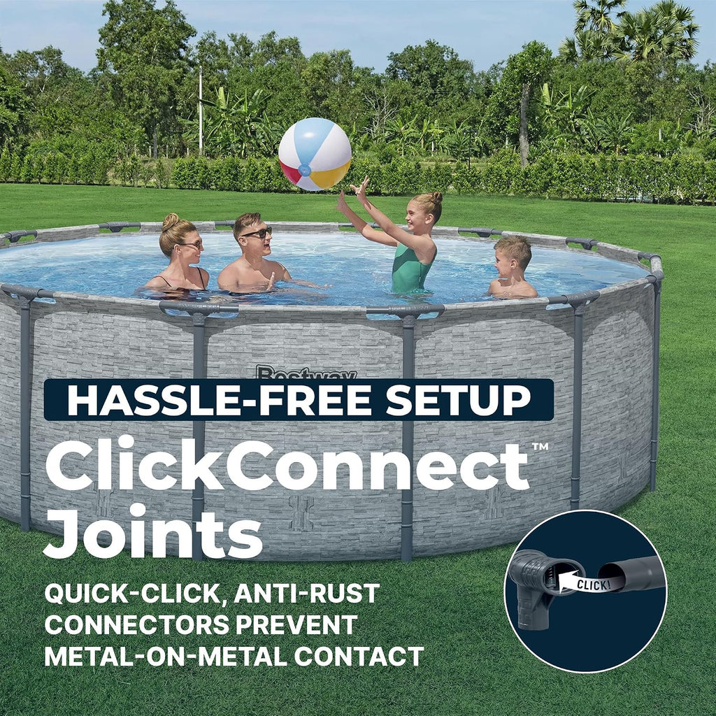 Steel Pro MAX 14' x 48" Above Ground Pool, Round Metal Frame Outdoor Swimming Pool Set with Filter Pump, Ladder, and