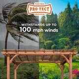 14' x 12' Traditional Cedar Wood Pergola Kit with Trellis Roof, All-Season Durability, High-Wind Rating