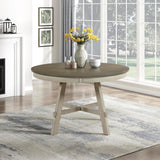 48 Inch Dia. Modern Round Dining Table, Wooden Kitchen Table, Seats for 4 People, Space Saving, for Kitchen, Dining