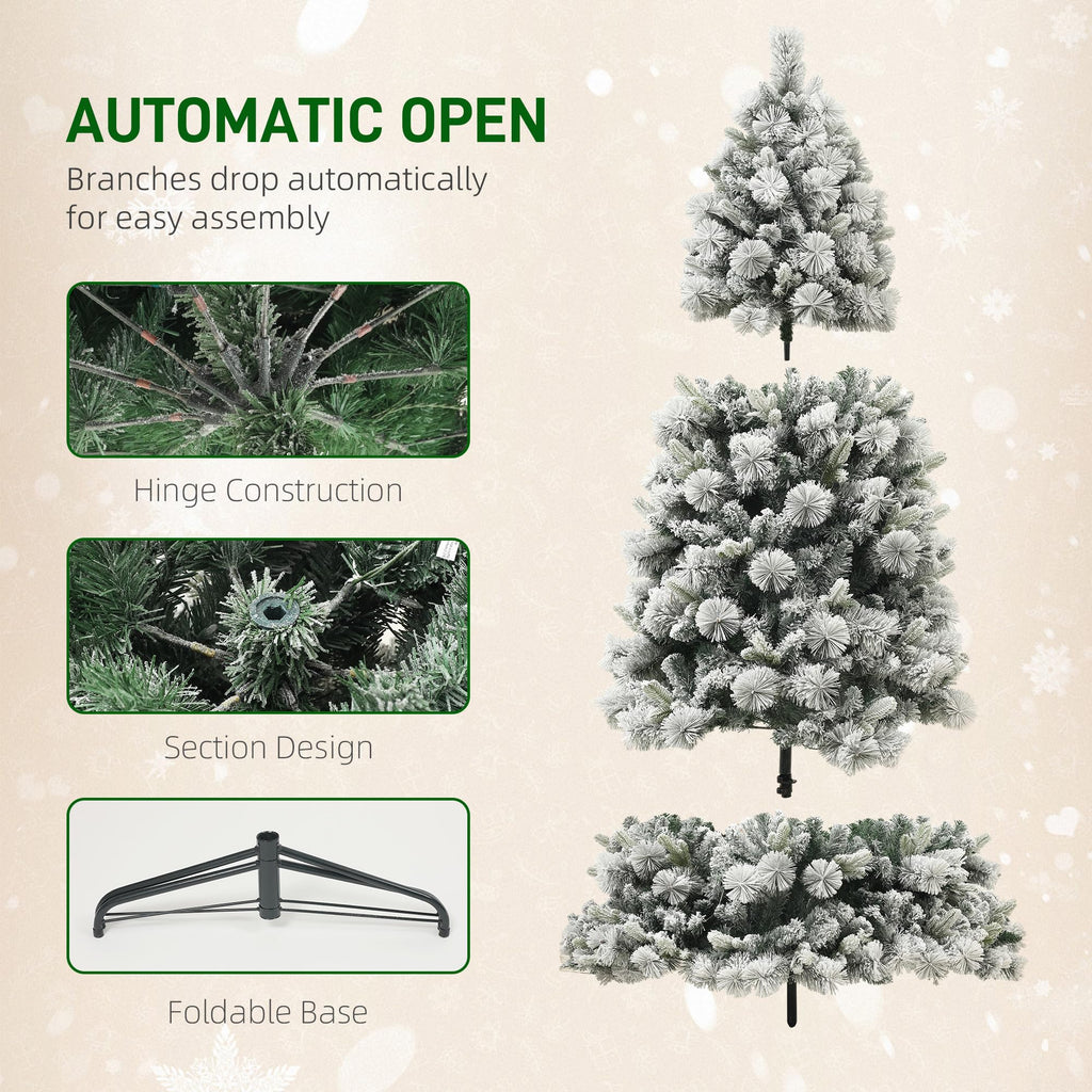 7.5 ft Artificial Prelit Christmas Tree with Realistic Fraser Fir