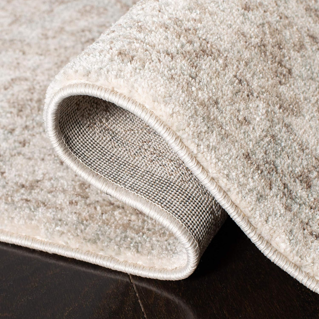 Area Rug 10x14 - Evoke - Large - Ivory & Taupe, Distressed Design, Non-Shedding & Easy to Clean