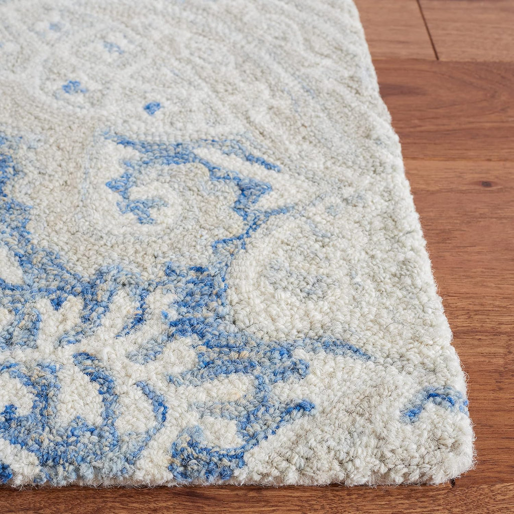 Micro-Loop Collection Area Rug - 10' x 14', Beige, Handmade Wool, Ideal for High Traffic Areas in Living Room