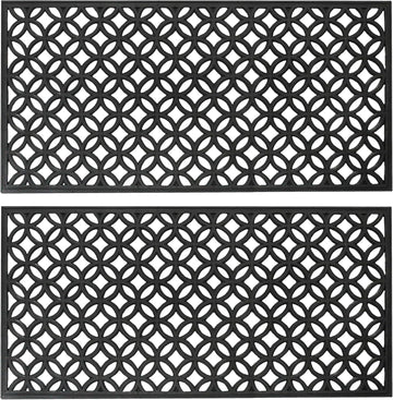 17x39 Inch Rubber Doormat - 2 Pack Lattice Links All-Weather Mat | Large Heavy Duty Indoor Outdoor Non Slip Front