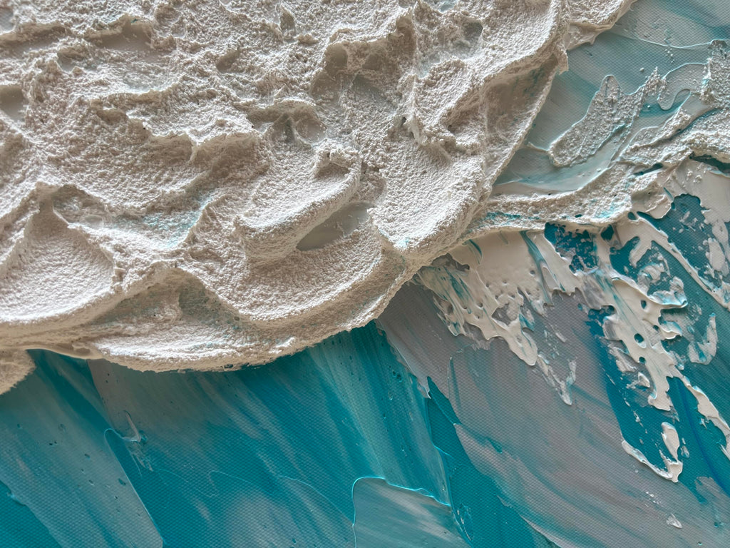 Texture On Blue Art 30x60 Inches Blue Thick Texture Abstract | Casa Home Living