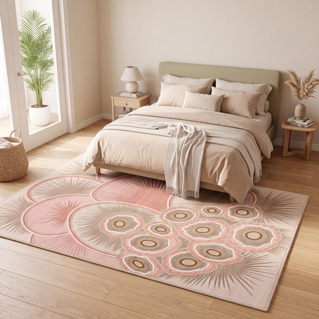 5'x7'Boho Sunburst Medallion Area Rug,Washable Non-Slip