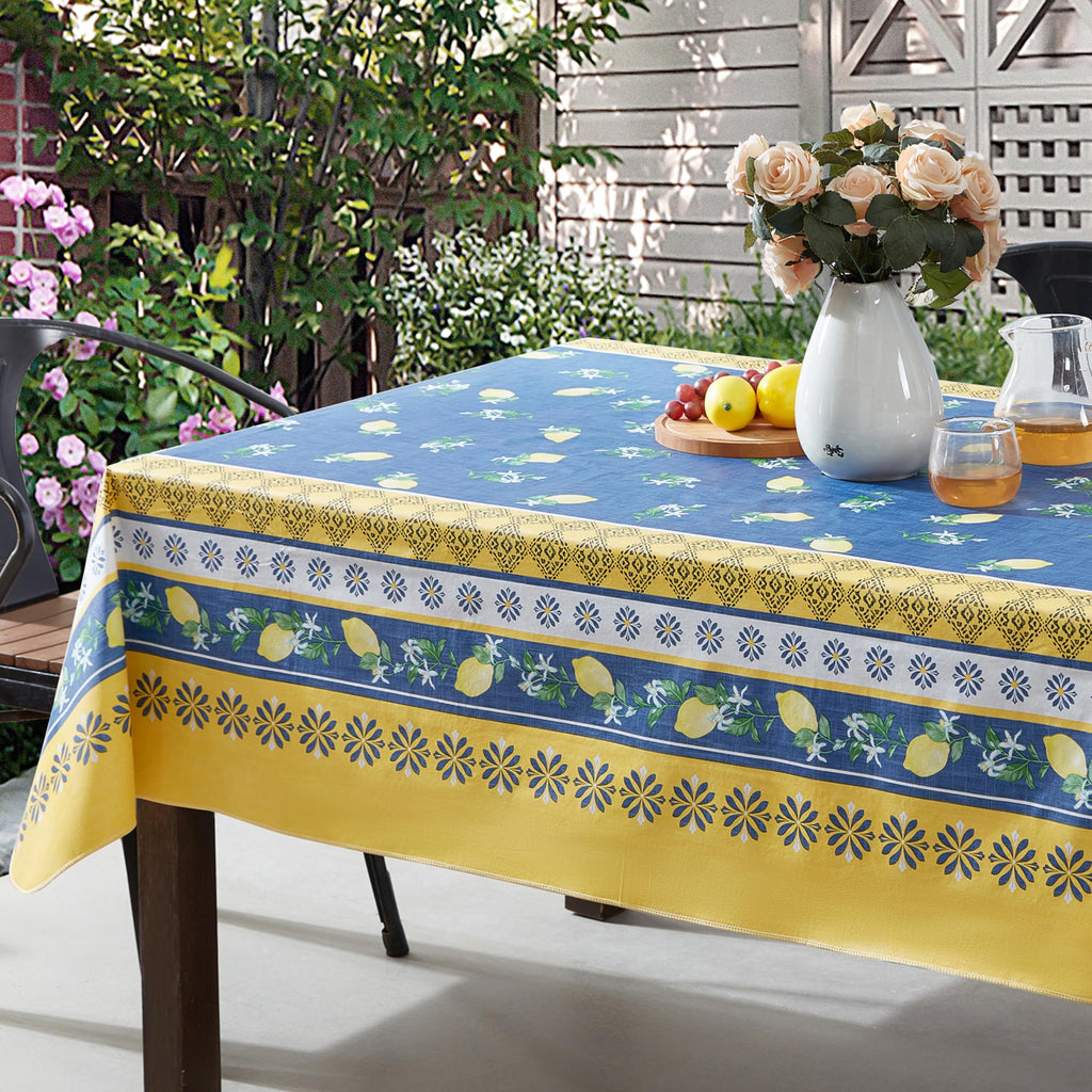 Lemon Grove 60 x 102 Inch Rectangle Vinyl Tablecloth