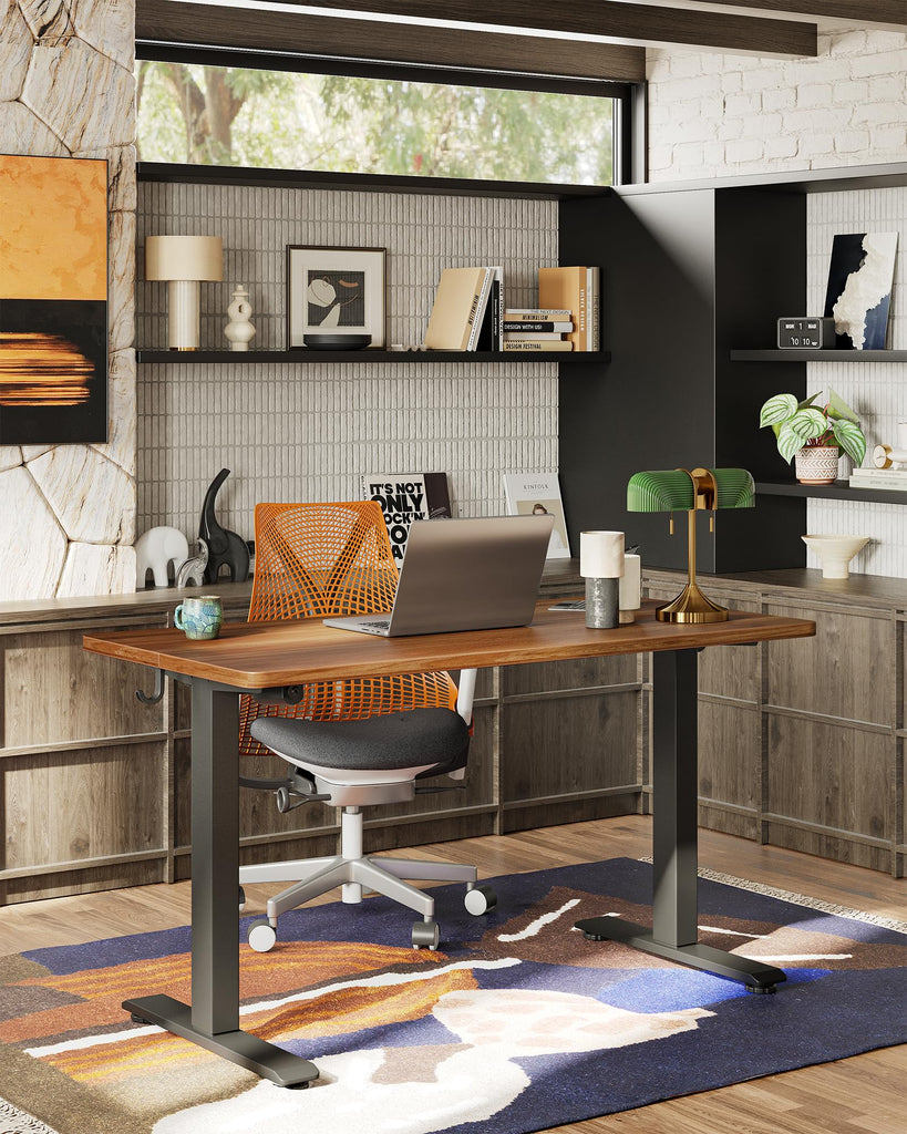 Electric Standing Desk, Adjustable Height Stand up Desk, 55 * 24 Inches Sit Stand Home Office Table with Splice