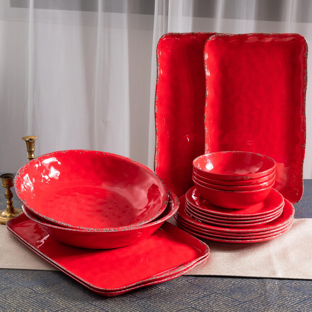 Christmas Melamine Dishes Dinnerware Set, 12 piece Service for 4