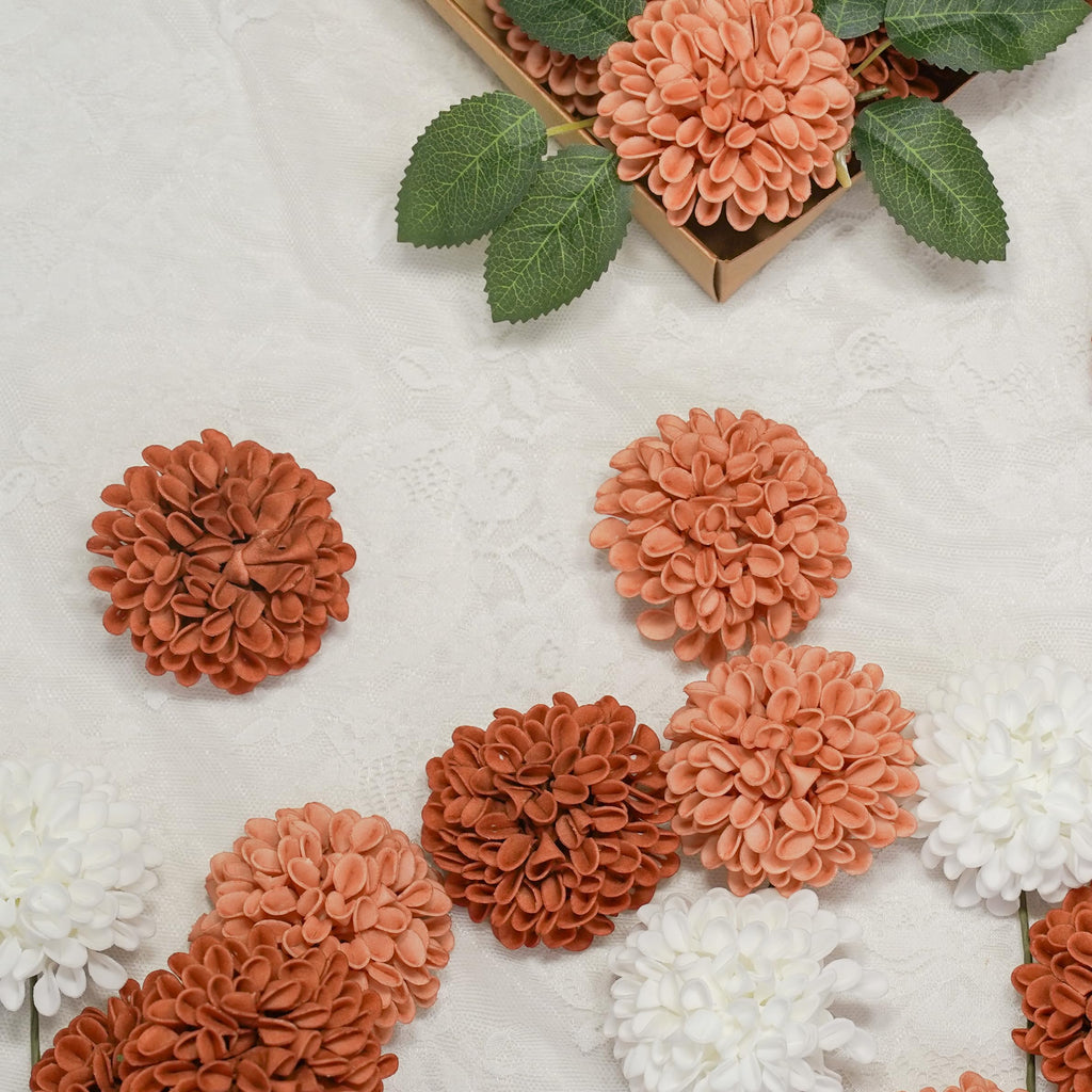 Artificial Dahlia Flowers 50pcs Terracotta Artificial Rose for DIY