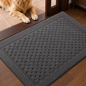Dirt Trapper Door Mat 24"x 36", Non-Slip Entryway Rugs, Dark Grey | Washable Doormat, Stain Resistant and Absorbent