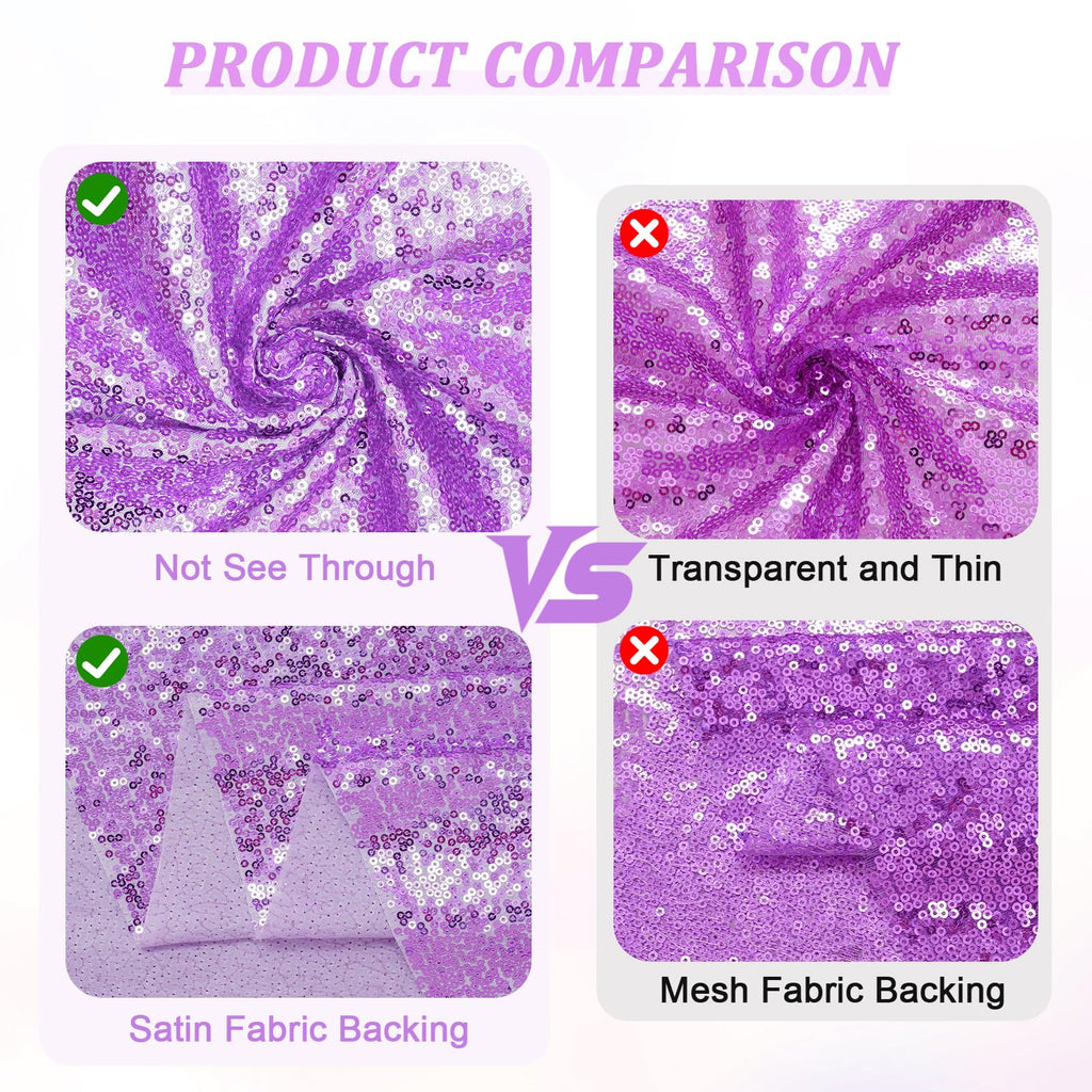 Lavender Sequin Fabric by The Yard, 1 Yard Gold Satin-Backed Thicken Sequin Fabric, 50 Inch Width Glitter Material for