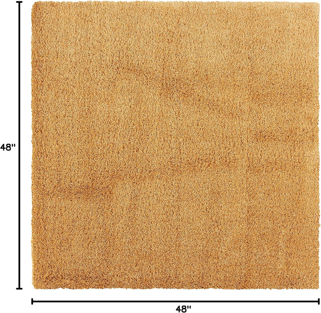 Hudson Shag Square Rug 4', Plush Gold SGH220D