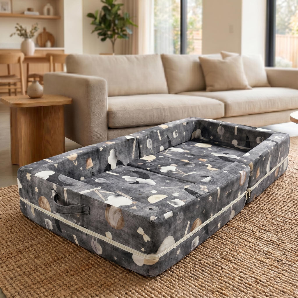Portable Toddler Bed - Foldable Toddler Travel Bed & Folding Floor Bed for Kids/Toddlers 1-5, High-Density Foam